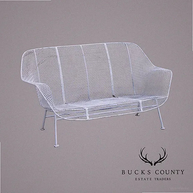Russell Woodard Mid Century Modern 'Sculptura' Wrought Iron Settee