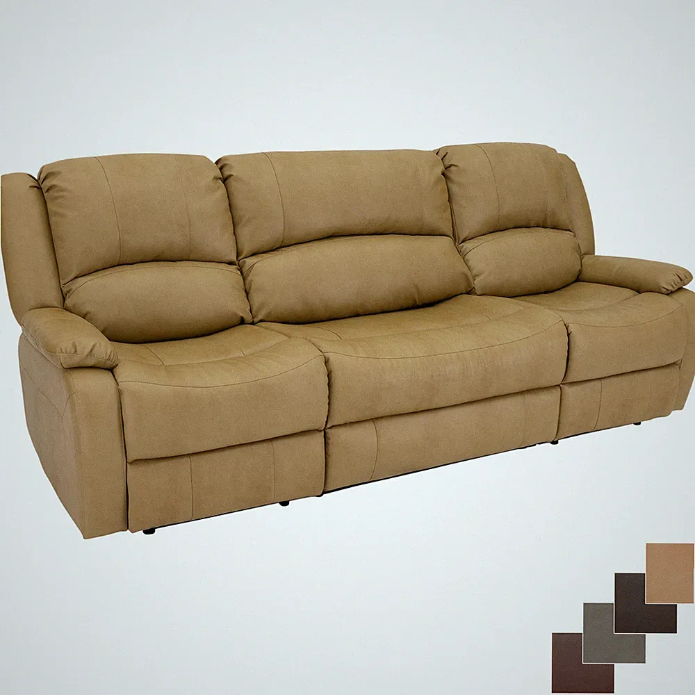RV Recliner RecPro Charles 94" Double Wall Hugger Sofa With Console Toffee