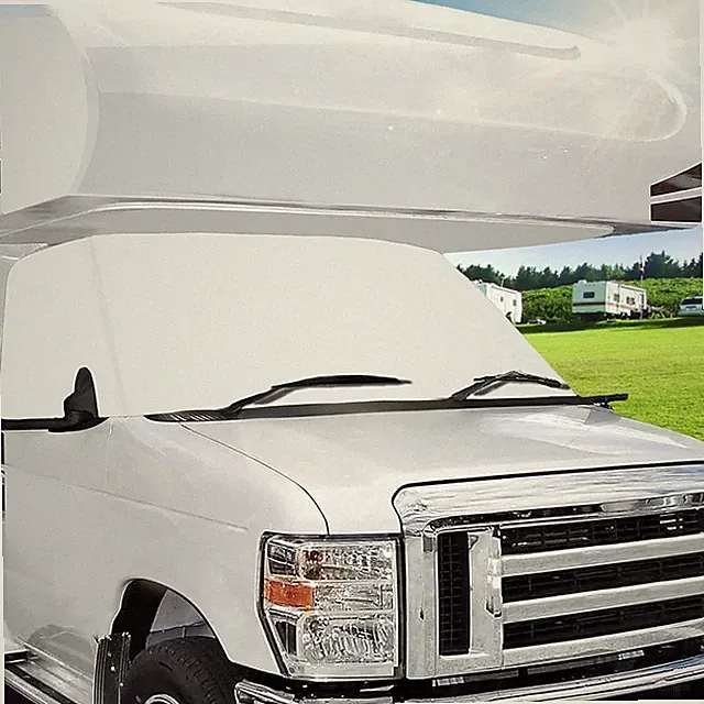 RV Windshield Cover for Class C Ford 1997-2026 UV Block Privacy with Mirror