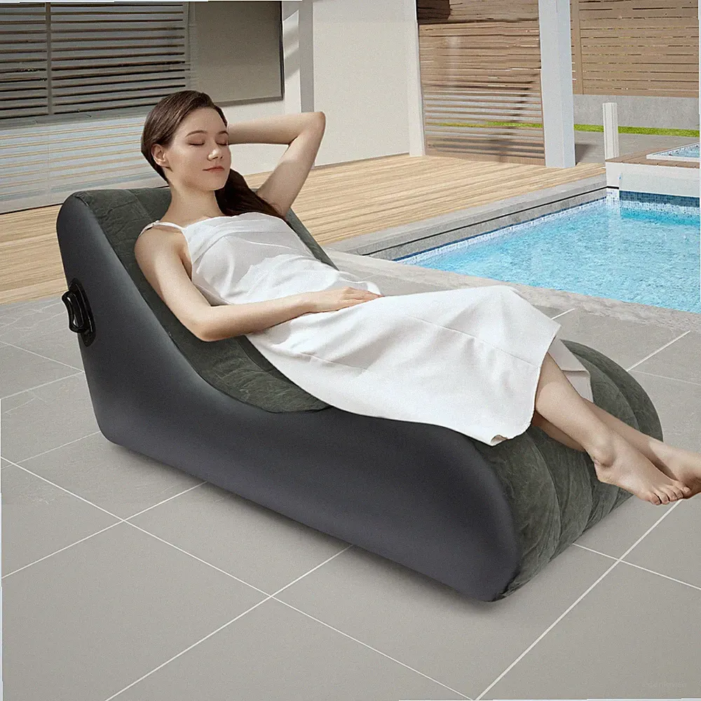 S-Shaped Inflatable Sofa Bed, Waterproof & Foldable with Air Pump