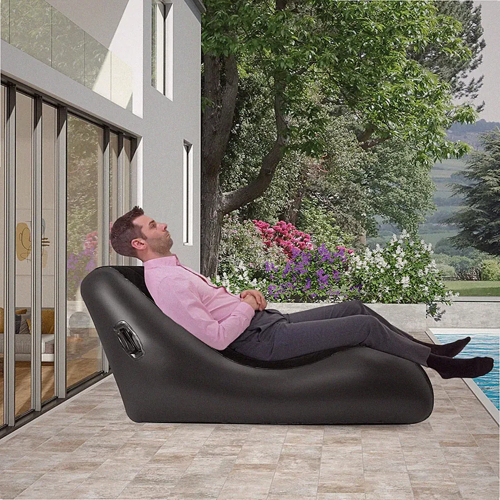S-Shaped Inflatable Sofa Bed for Living Room Bedroom Balcony Office Nap & Relax