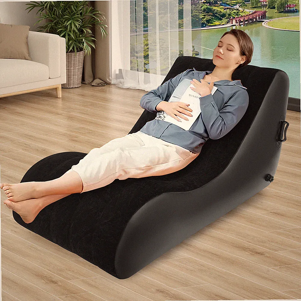 S-shaped Sofa Bed Modern Inflatable Sofa Bed Folding Sofa Bed Black Sofa Bed