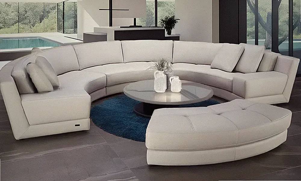 S606M 4PC. 160" SEMI CIRCULAR ROUND LEATHER SECTIONAL SOFA (CUSTOM MADE )