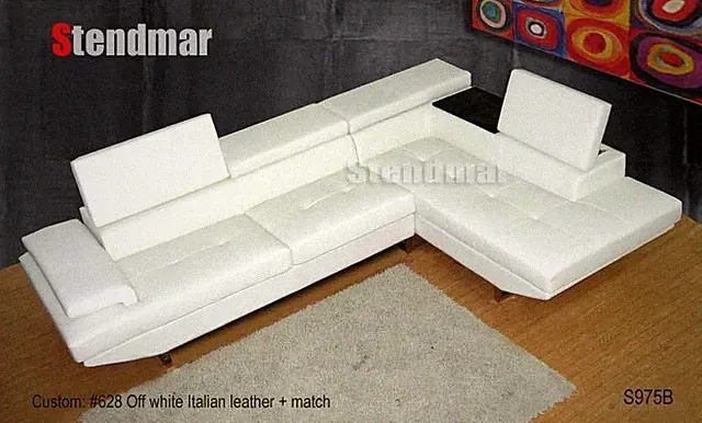 S975BW NEW MODERN GENUINE LEATHER SECTIONAL SOFA