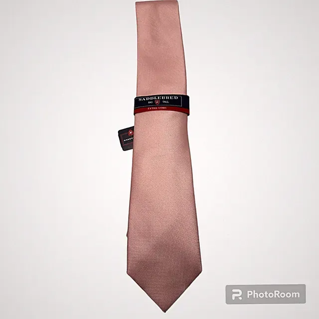 Saddlebred Extra Long Tie, Pink, Big And TALL Section; Great for Easter & Spring