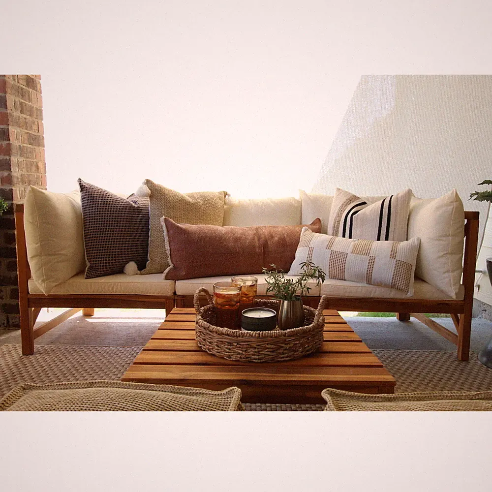 SAFAVIEH Outdoor Collection Lynwood Modular Outdoor Sectional | Natural/Beige