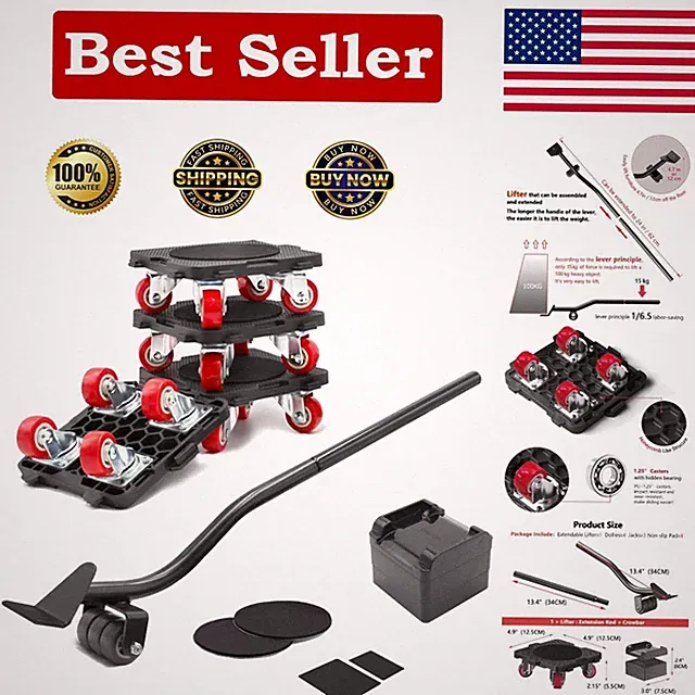 Safe & Versatile Furniture Mover with 16 Wheels: 660 lb Capacity for Easy Moving