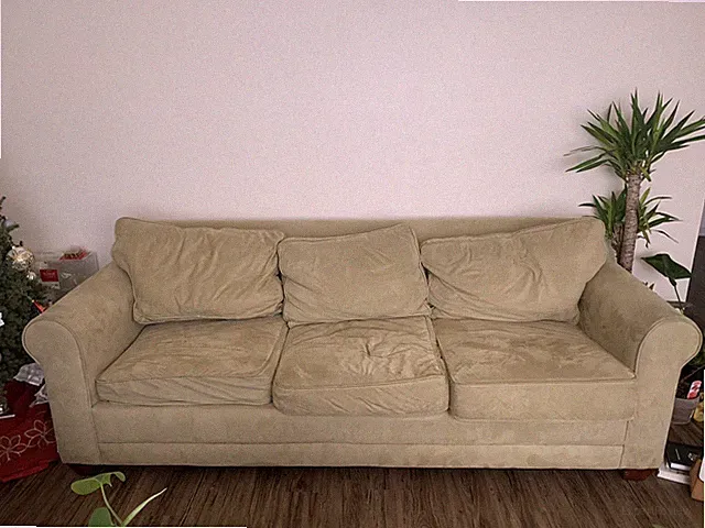 sage green couch