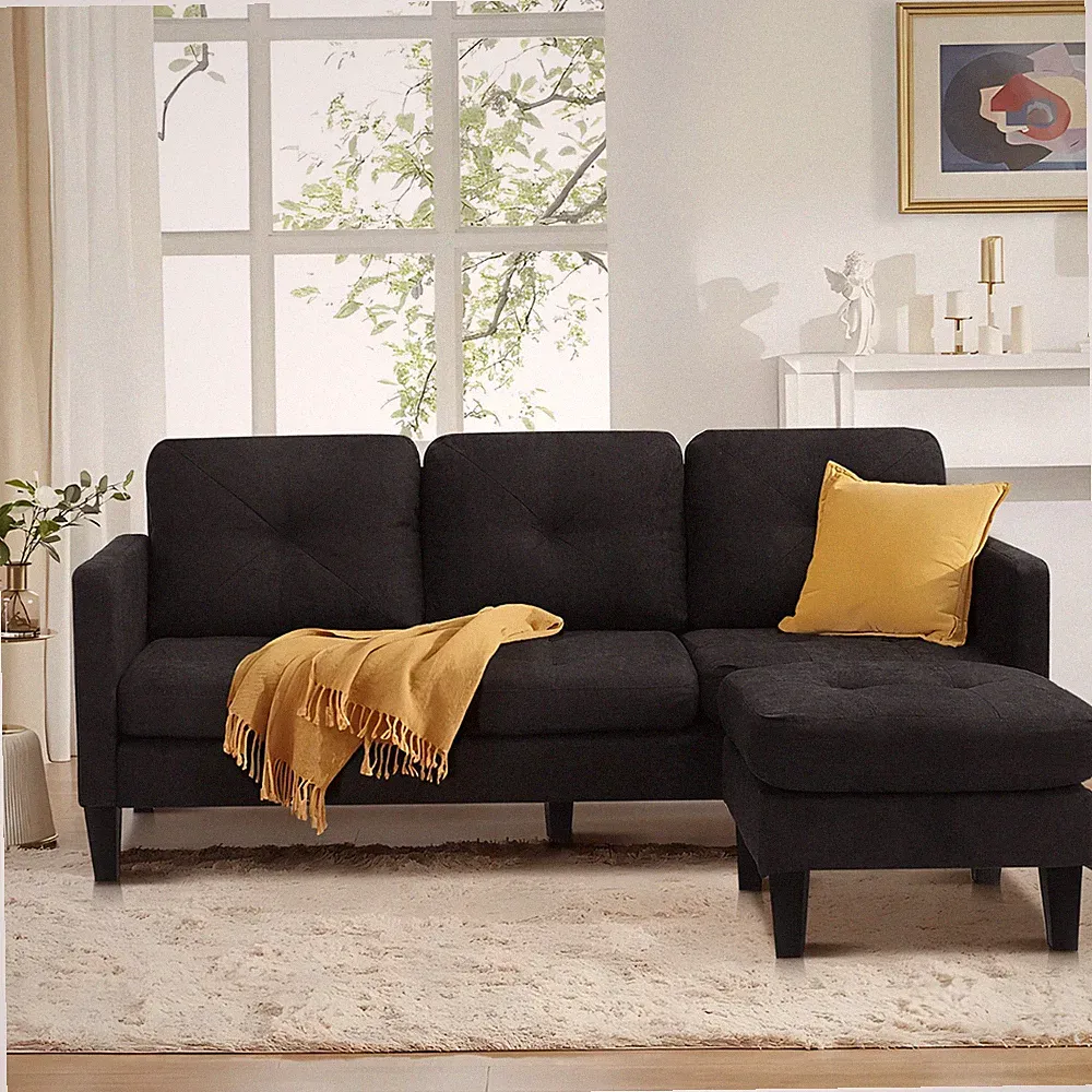 SAMERY L-Shaped Couch with Reversible Chaise，Convertible Sectional Sofa Couch