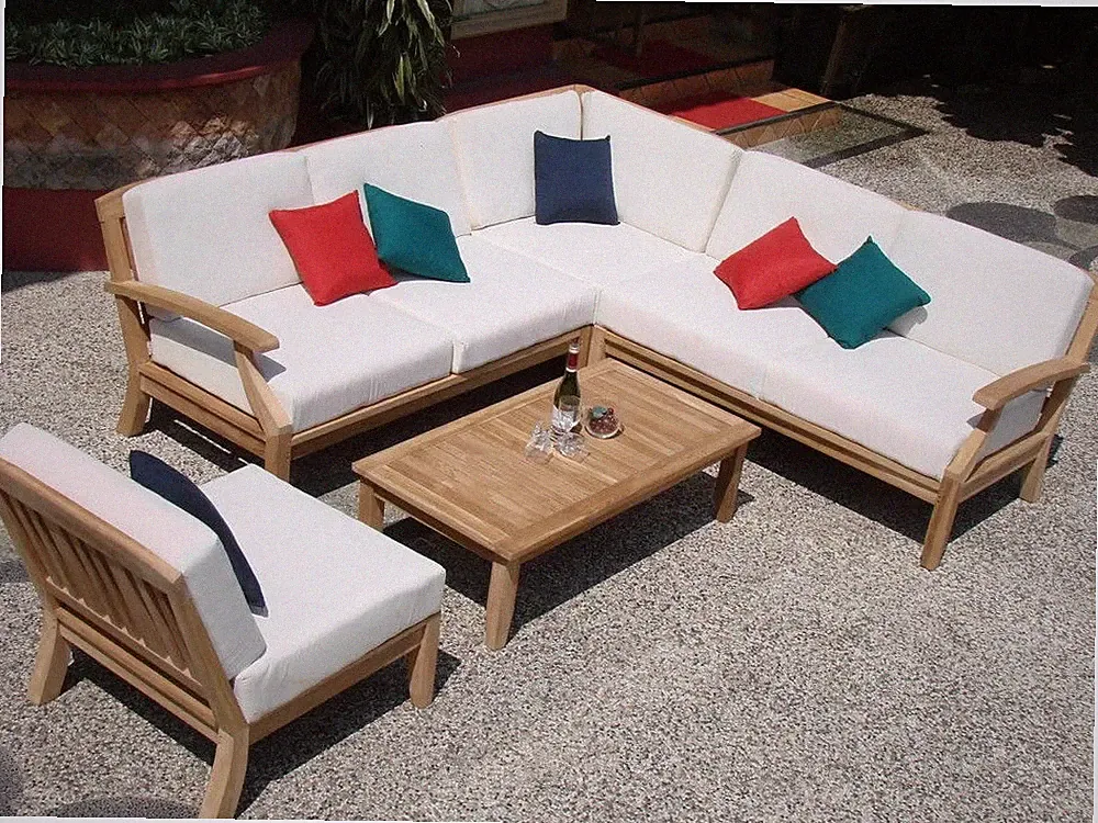 Samurai A-Grade Teak Wood 5 pc Outdoor Garden Patio Sectional Sofa Lounge Set