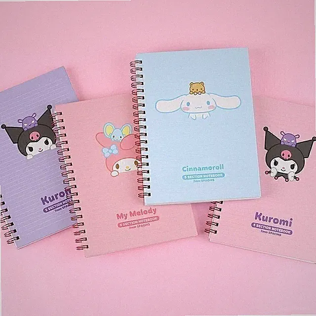 Sanrio Characters 5 Section Spiral College Writing Lined Notebook Journals