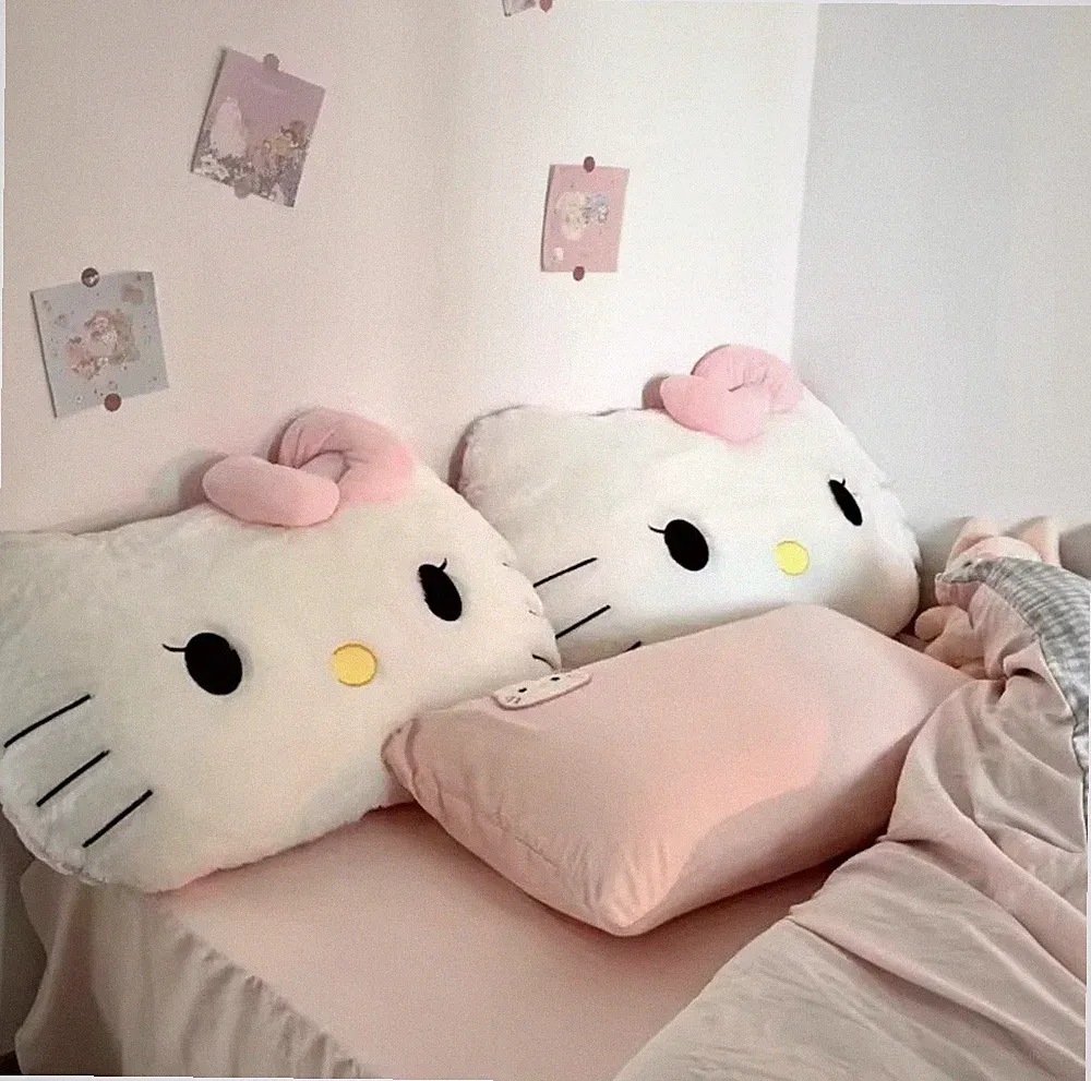 Sanrio Hello Kitty Plushies Soft Hug Pillow Stuffed Anime Back Cushion Sofa Bed