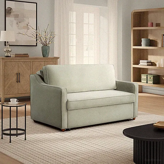 ® Santa Cruz 62.2" Convertible Loveseat, Full-Size, Recessed Track Arms, Dream C