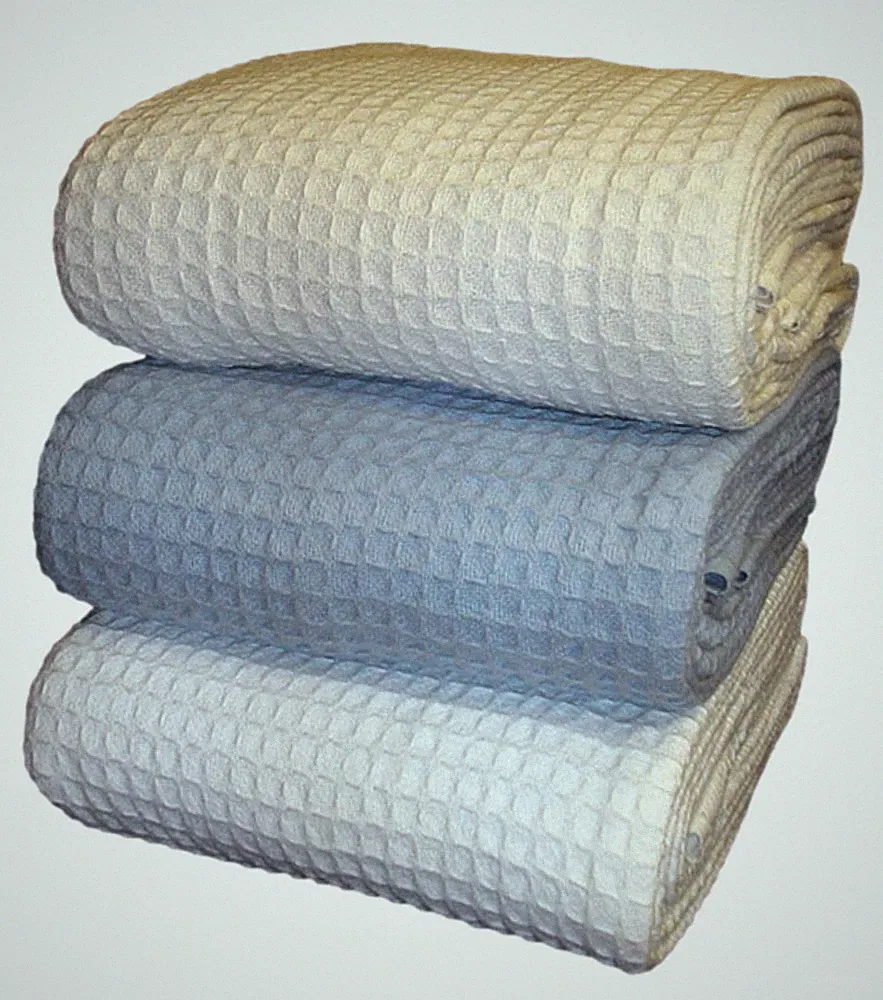 Santa Grace Honeycomb Thermal Waffle Blankets Bed/Sofa/Couch Throw 100% Cotton