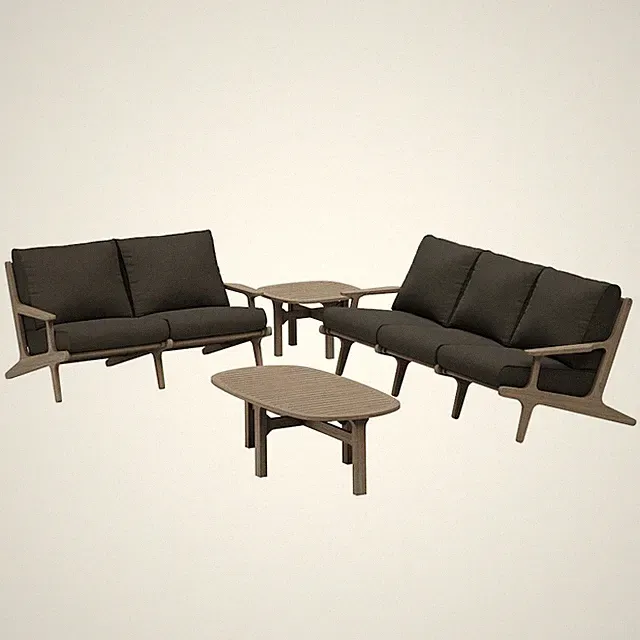 Saratoga 4-Piece Outdoor Patio Teak Wood Furniture Set