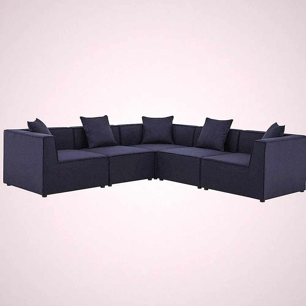 Saybrook 5-Piece Outdoor Patio Upholstered Sectional Sofa