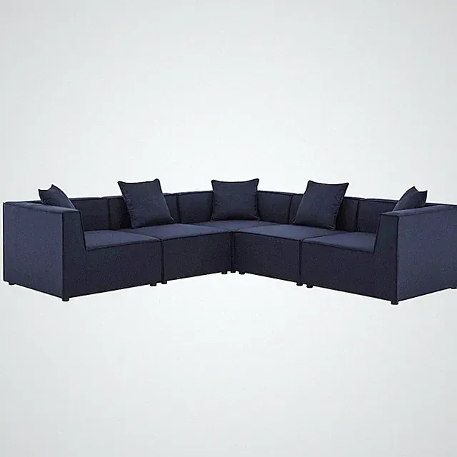 Saybrook 5-Piece Outdoor Patio Upholstered Sectional Sofa