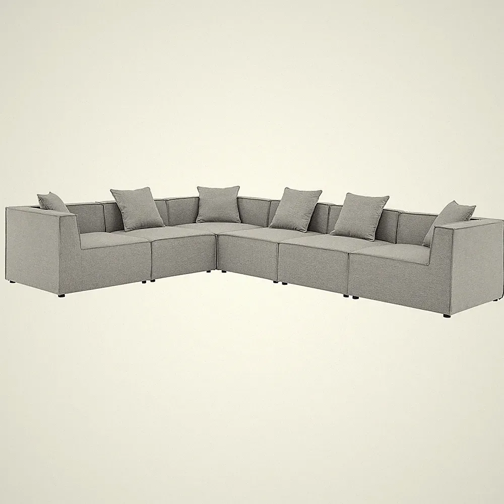 Saybrook 6-Piece Outdoor Patio Upholstered Sectional Sofa