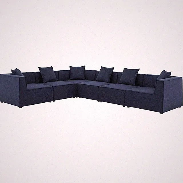 Saybrook 6-Piece Outdoor Patio Upholstered Sectional Sofa