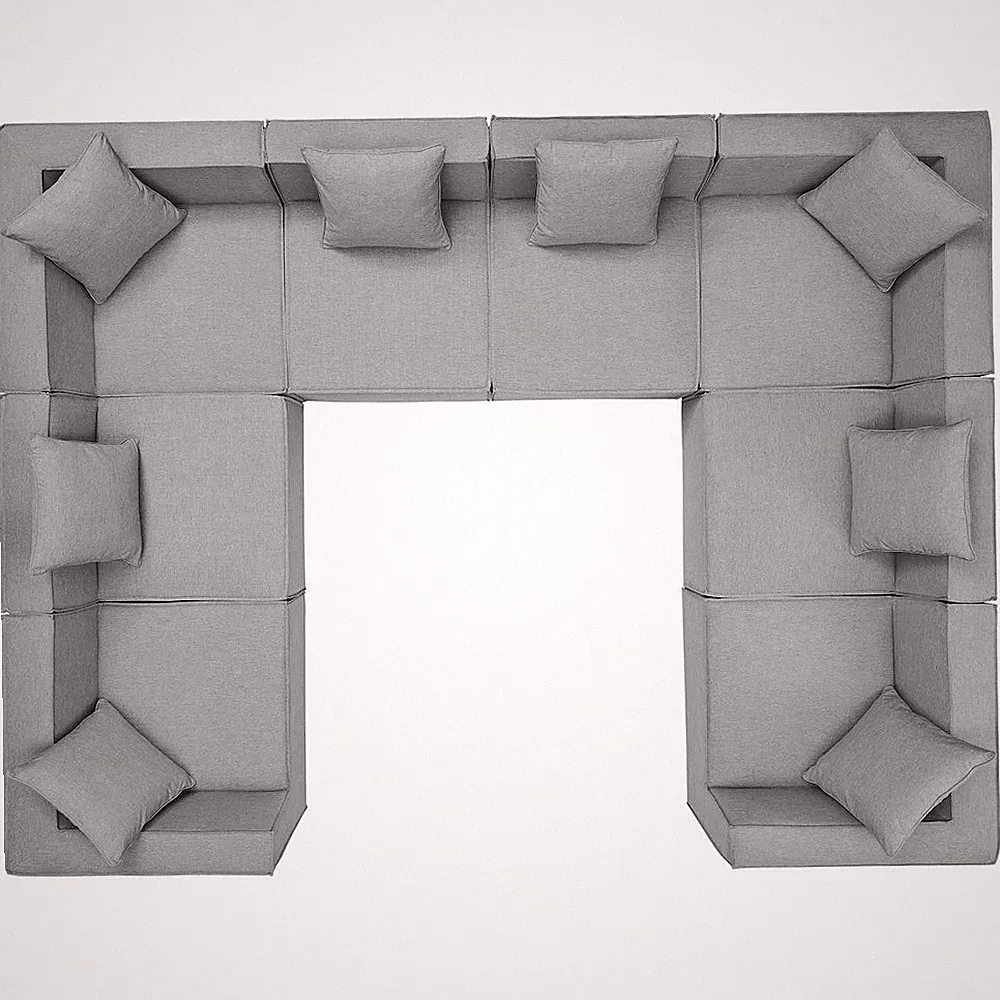 Saybrook 8-Piece Outdoor Patio Upholstered Sectional Sofa