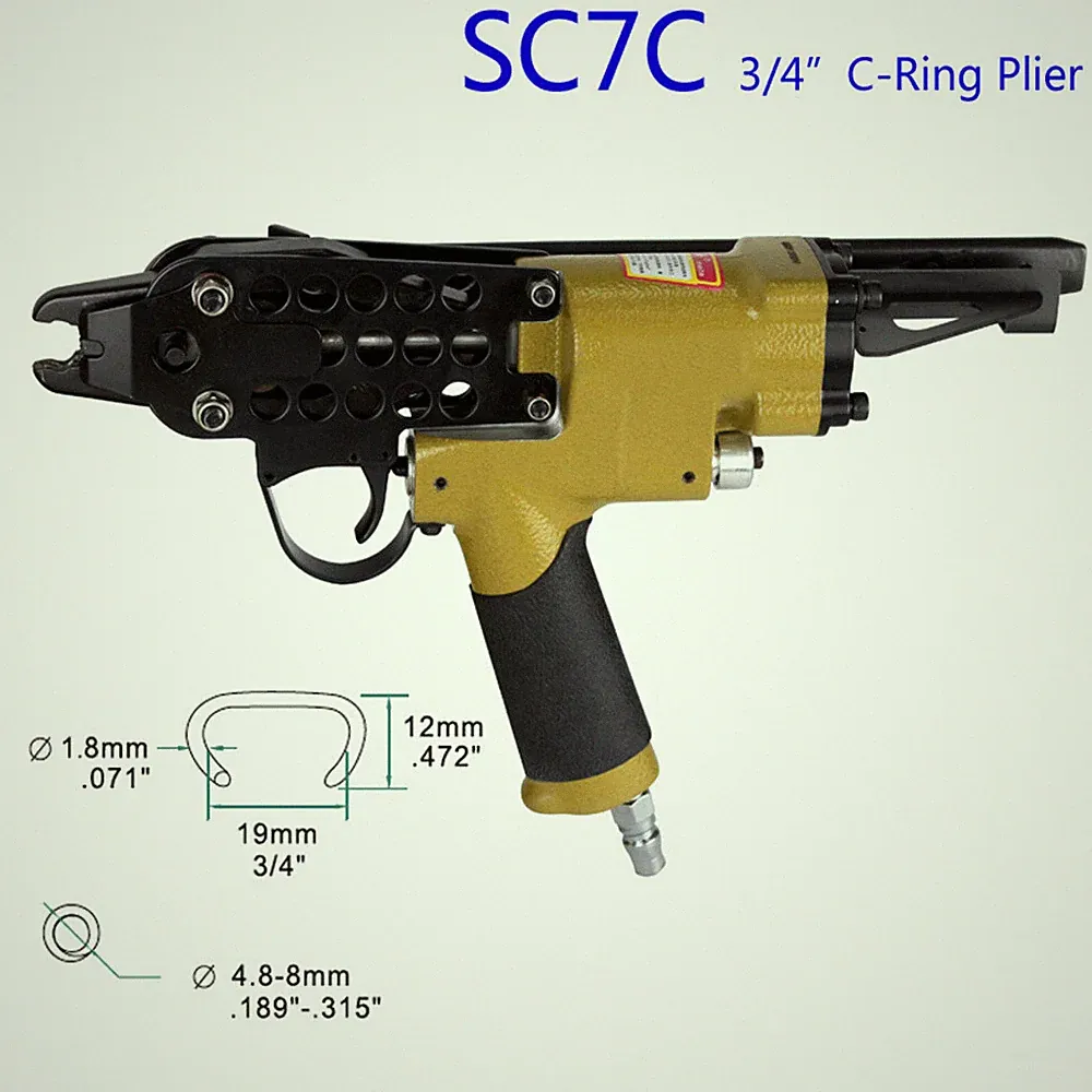 SC7C pneumatic Hog Ring Nailer C-Ring Plier Sofa Mattress Cage Bed Fastening Gun