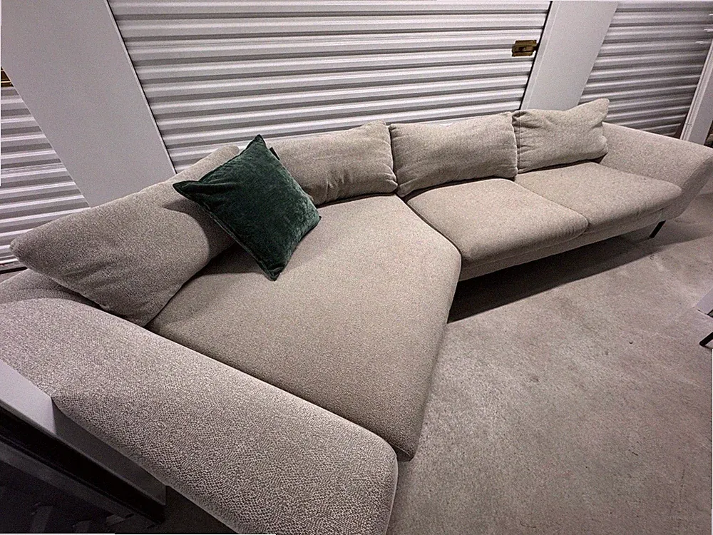 Scandinavian Designs Rowena Left Cuddler Sectional Sofa, Gray, 72" ($1,999 Retai