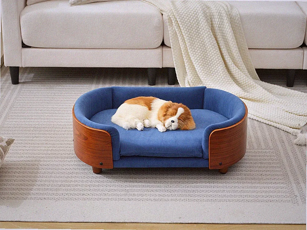 Scandinavian style Elevated Dog Bed Pet Sofa With Solid Wood legs and Walnut Ben