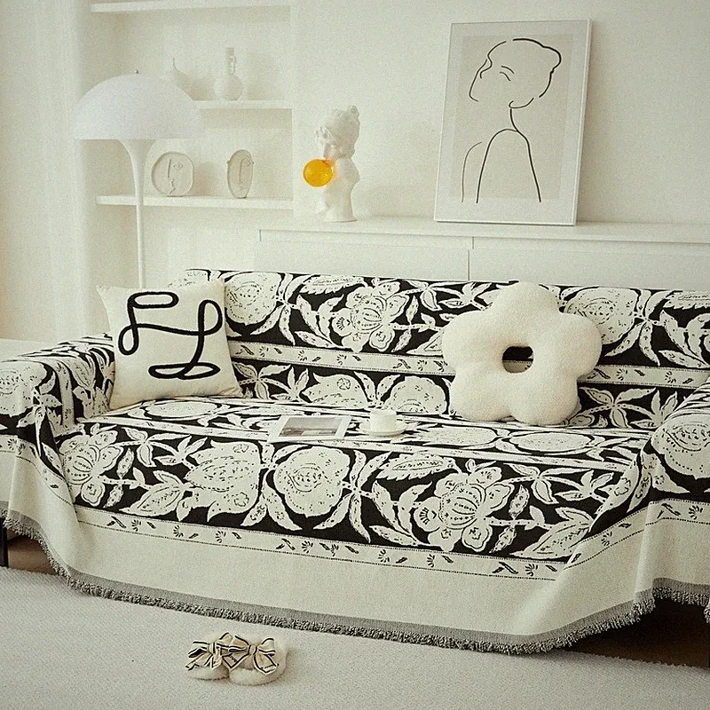 Scratch resistant jacquard sofa cover all season cat proof thick design