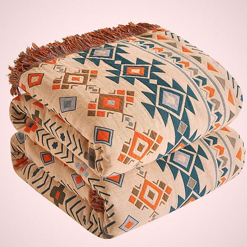 Se Softexly Boho Throw Blanket For Bed 80X90 100 Cotton Woven Blanket For Couch