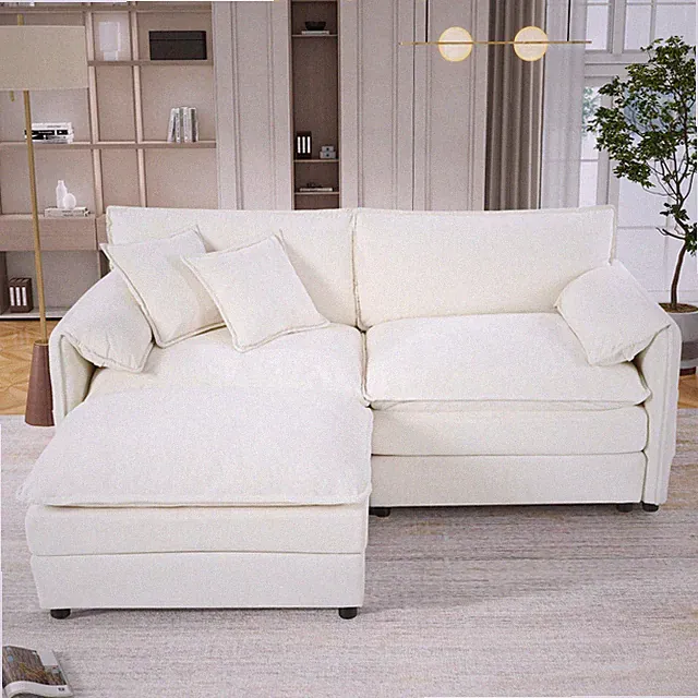Seat Sectional Sofa Cloud Couch, Comfy Seat Upholstered Modular L Shaped Lounge