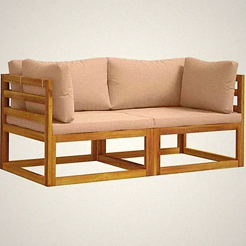 Sectional Corner Sofa with Cushions 2 pcs 2-Seater