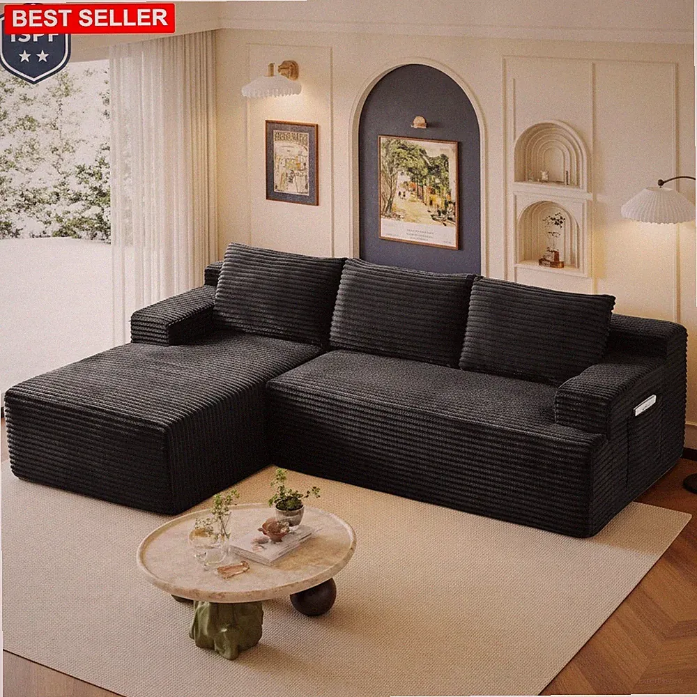 Sectional Couch 96 Inch L Shape Upholstered Modern Sofa Living Room Lounge