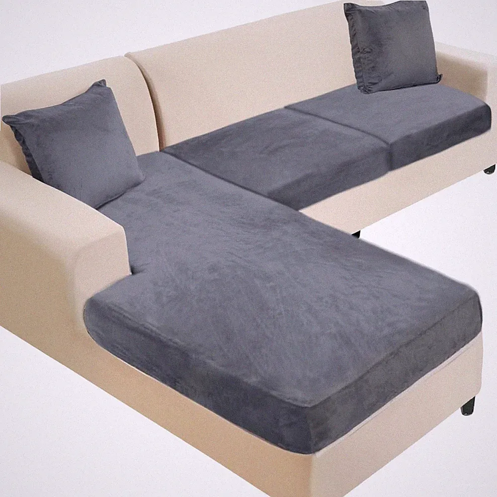 Sectional Couch Cover 3 Pieces Velvet Slipcovers for L Shape Sofas Washable