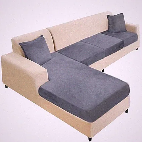 Sectional Couch Cover 4 Pieces Velvet Separate Couch Cushion Covers L Shape