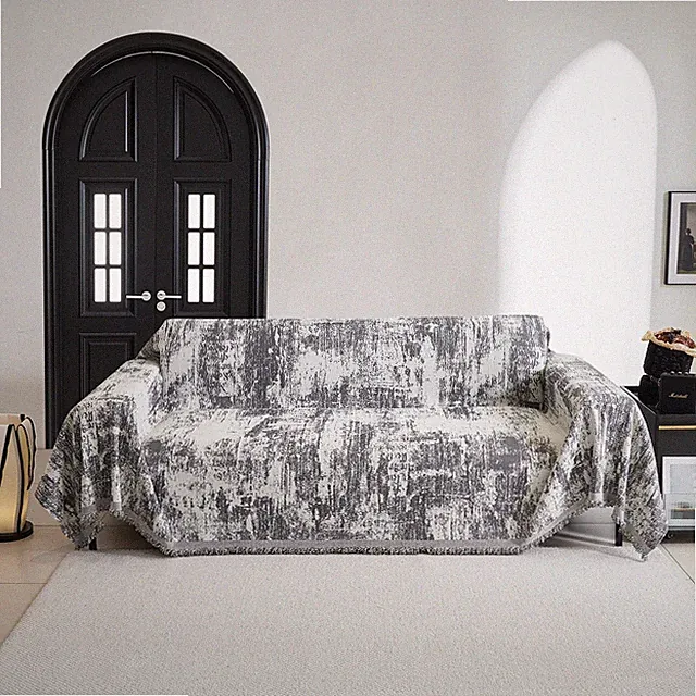 Sectional Couch Cover Deep Grey Abstract Geometric Sofa Covers for Sectional...