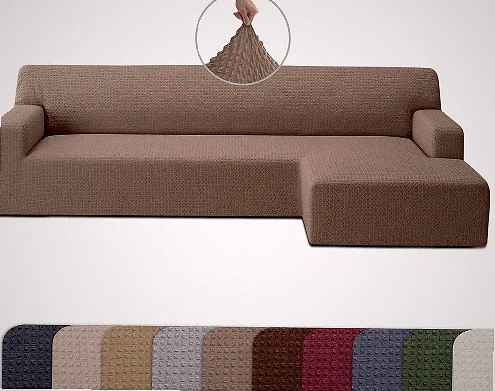 Sectional Couch Cover for L-Shaped Chaise Sofa, 1-Piece Washable Furniture Prote
