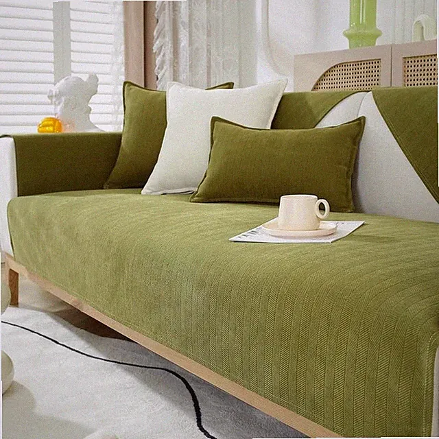 Sectional Couch Cover, Funny Chenille Fuzzy Sofa Slipcover, Anti-Slip Furnitu...