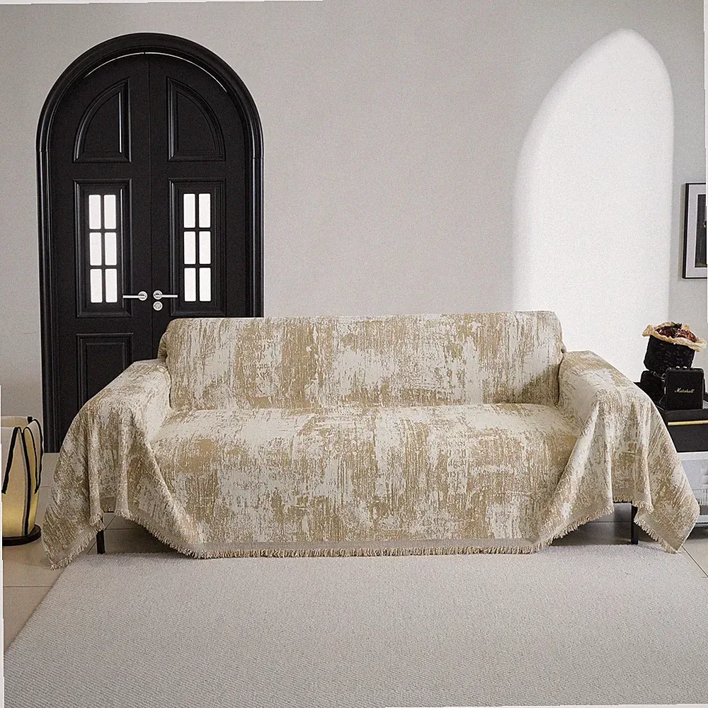 Sectional Couch Cover Khaki Geometric Abstract Sofa Covers for Sectional Sofa...