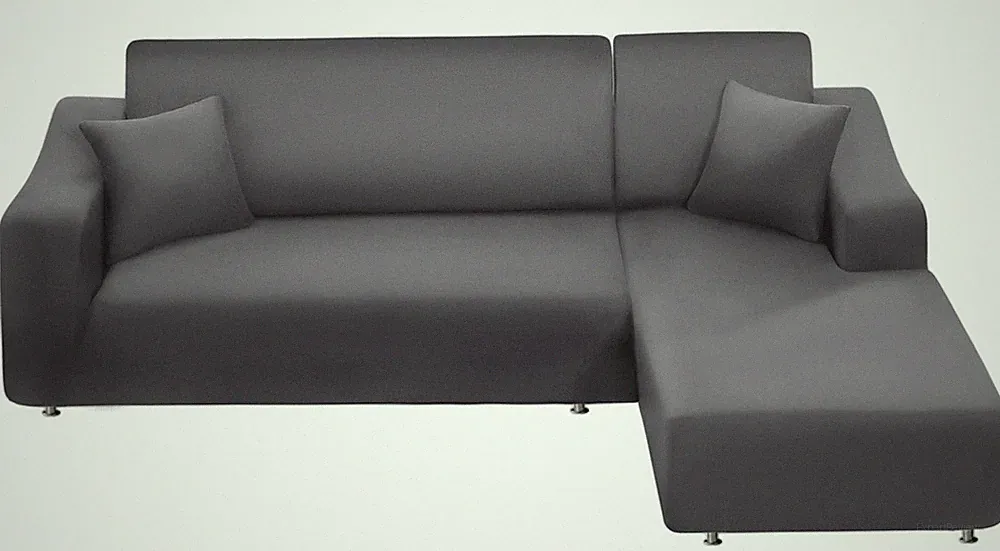 Sectional Couch Cover L Shape 2 Pieces Sofa Cover Soft Stretch Slipcovers wit...
