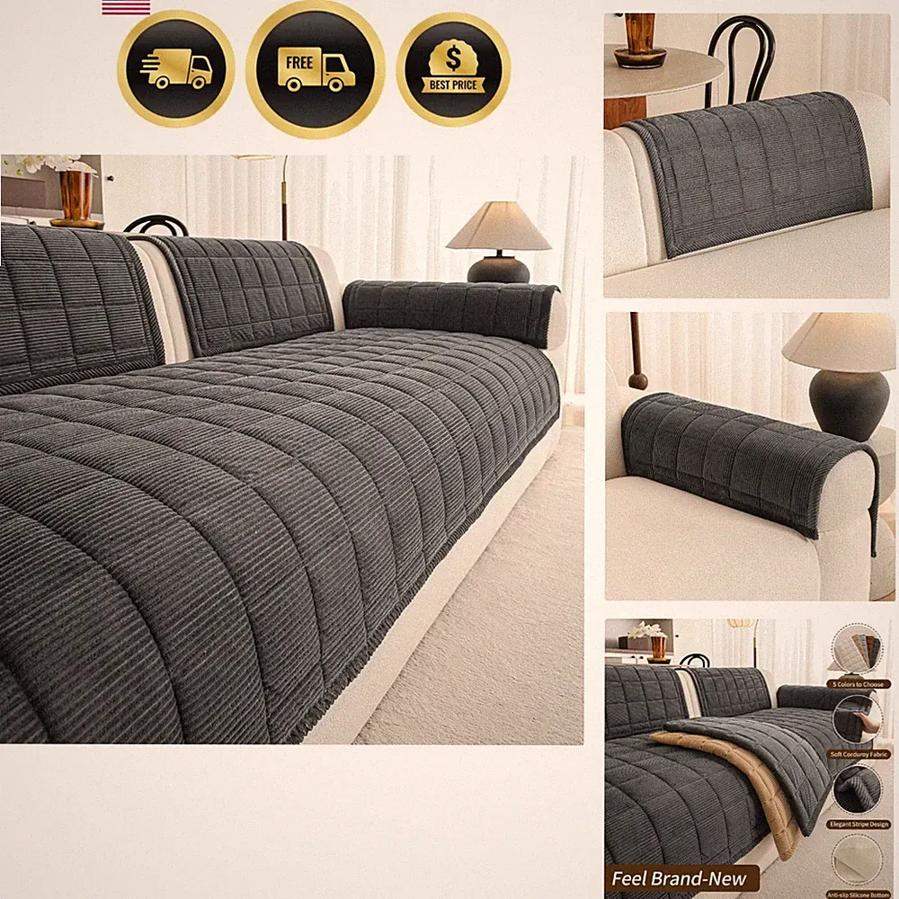 Sectional Couch Cover L Shape Sofa Protector Pet Hair Stain Resistant Washable