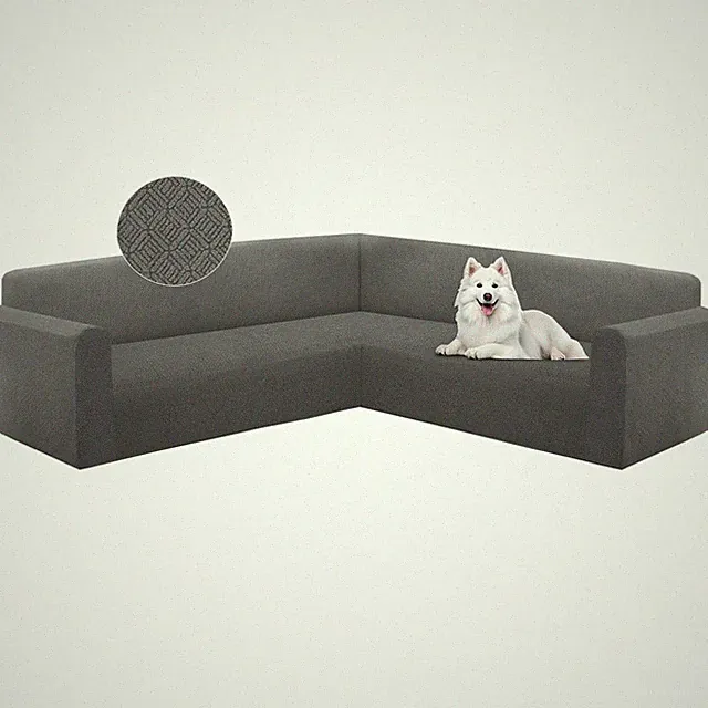 Sectional Couch Cover L Shape Stretch Sofa Covers Washable Jacquard Corner Co...