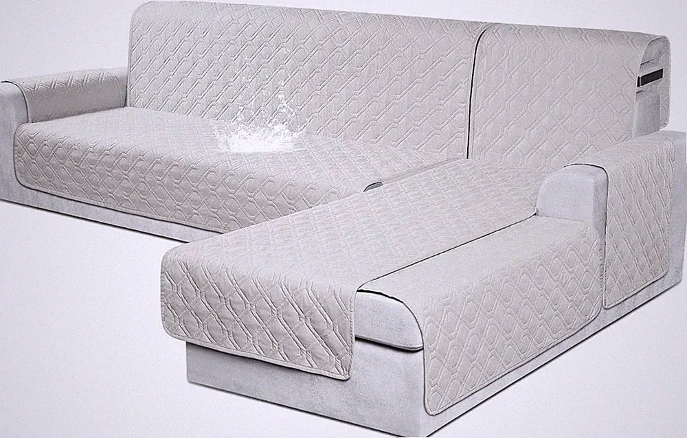 Sectional Couch Covers 100% Waterproof L Shaped 3pcs Sofa Slipcover Reversible