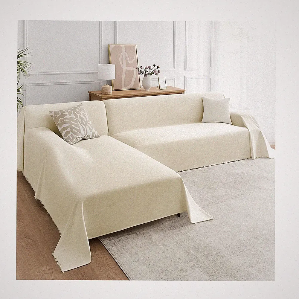 Sectional Couch Covers 2-Piece Set for L-Shaped Sofas, Pet Frie... Fast USA SHIP