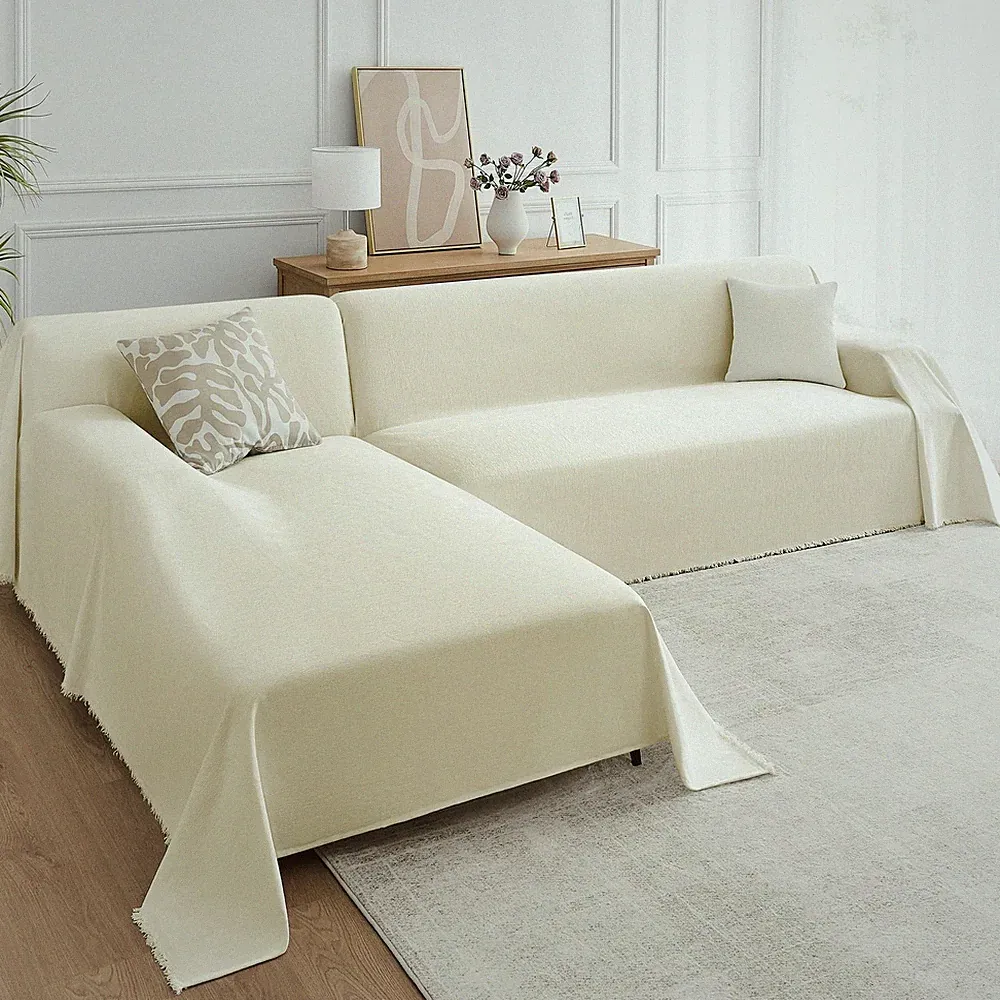 Sectional Couch Covers 2-Piece Set for L-Shaped Sofas, Pet Friendly Washable...