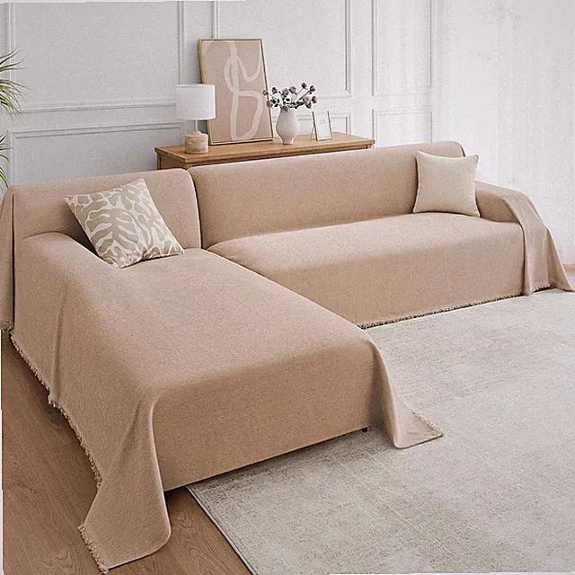 Sectional Couch Covers 2-Piece Set for L-Shaped Sofas, Pet Friendly Washable Fur