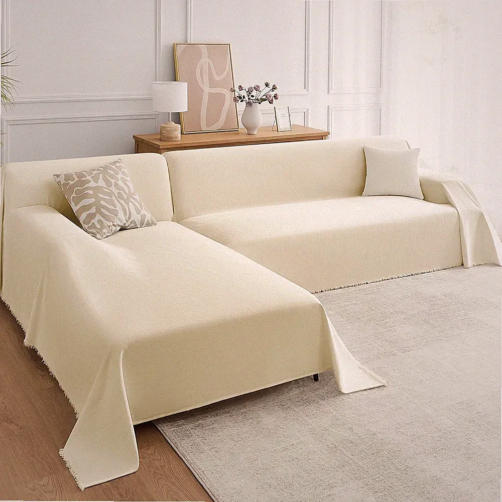 Sectional Couch Covers 2-Piece Set for L-Shaped Sofas, Pet Friendly Washable Fur