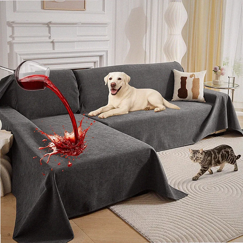 Sectional Couch Covers, 2 Pieces 100% Waterproof L Shaped Sofa Cover, Non Sli...