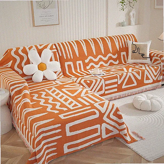 Sectional Couch Covers 2 Pieces, L Shaped Couch Cover Blanket, Boho Sofa Cove...