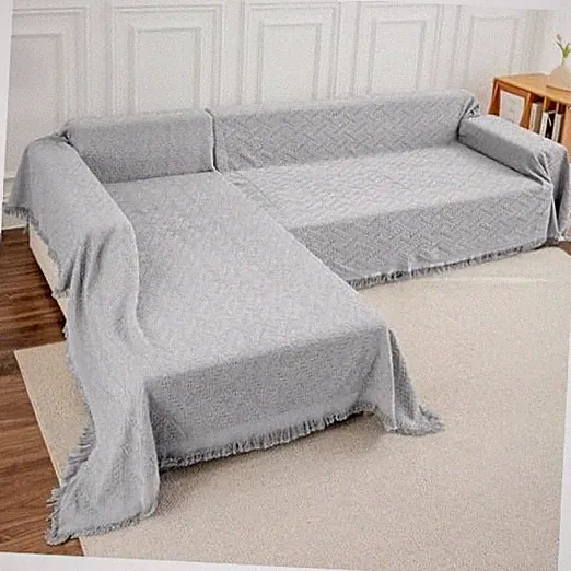 Sectional Couch Covers, 2 Pieces Sectional Sofa Cover, L XX-Large Light Grey