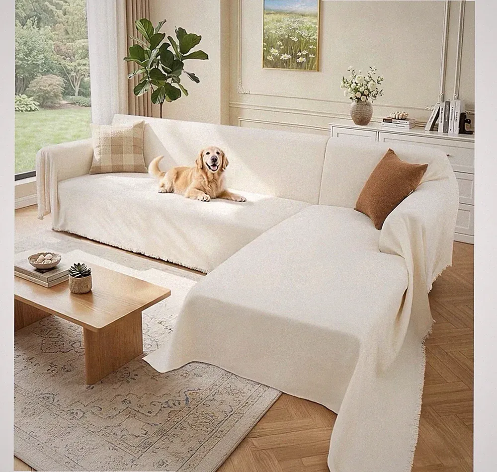 Sectional Couch Covers, 2 Pieces Washable L Shaped Couch Covers Sofa (X-large)